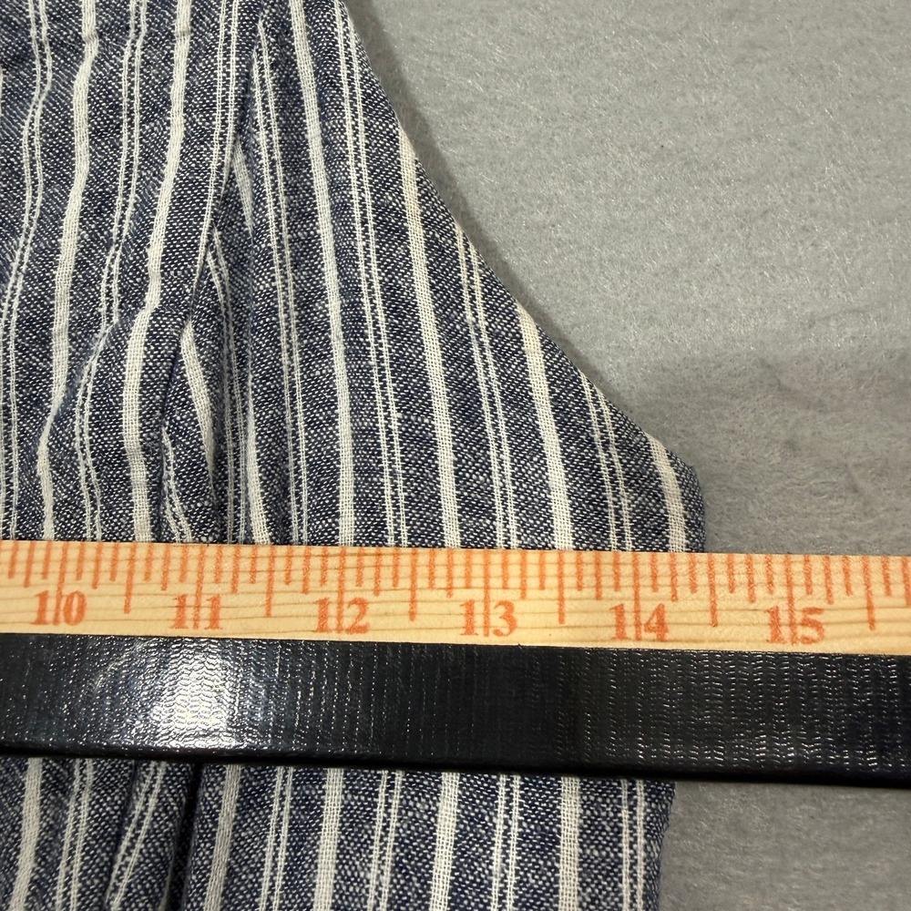 Old Navy Striped Linen Jumpsuit Womens Size S Blue White Coastal Summer Wide Leg - Picture 6 of 8